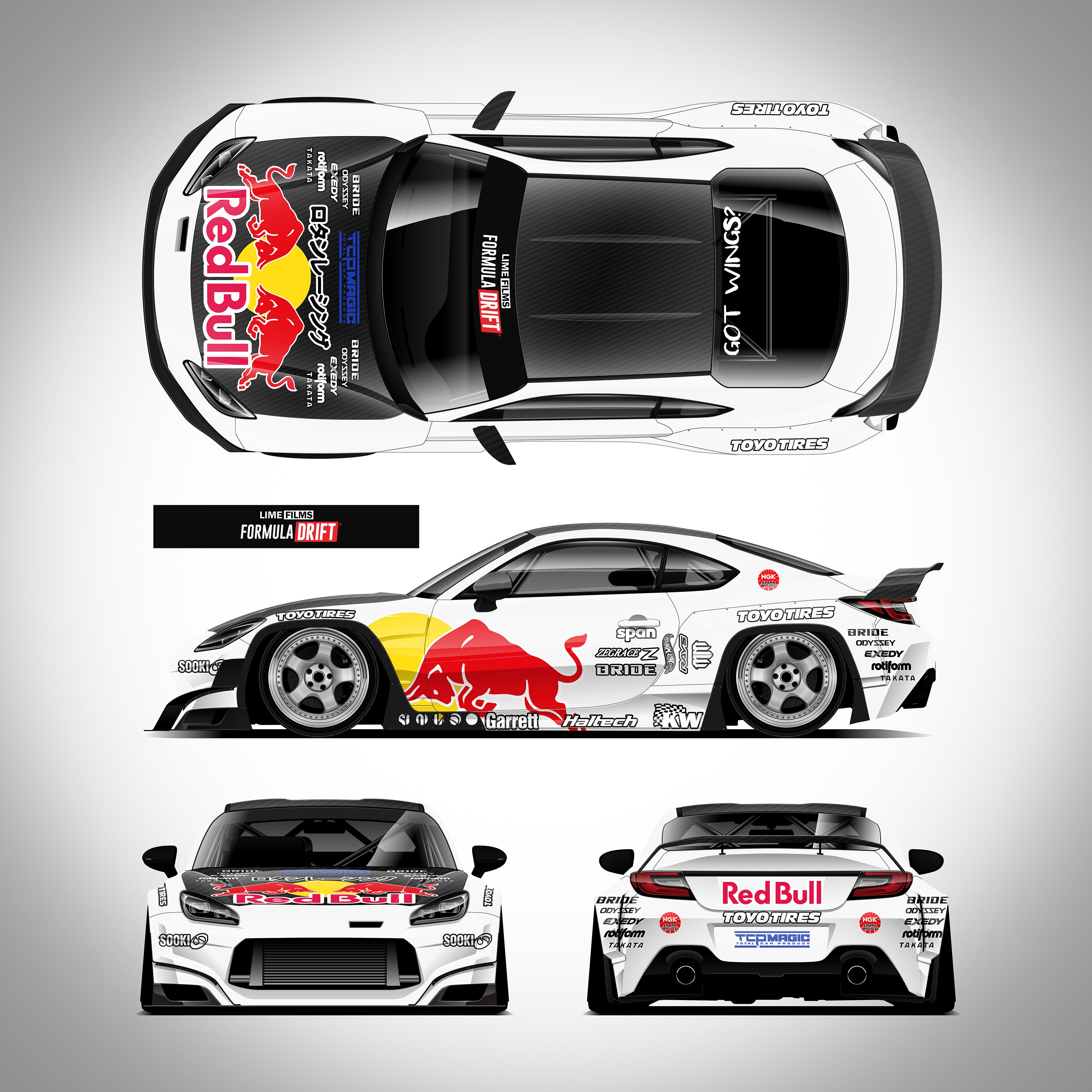 Pre-Cut RC Drift Decal Set Livery High Quality 1/10 Scale Models