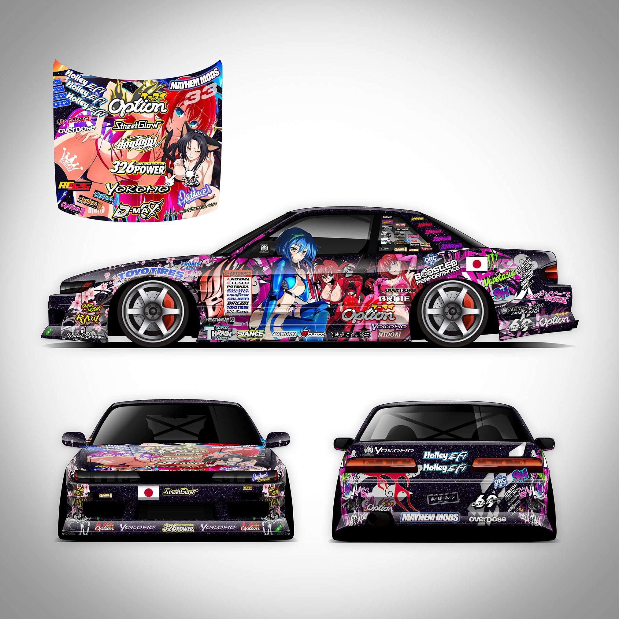 Pre-Cut RC Drift Decal Set Livery High Quality 1/10 Scale Models