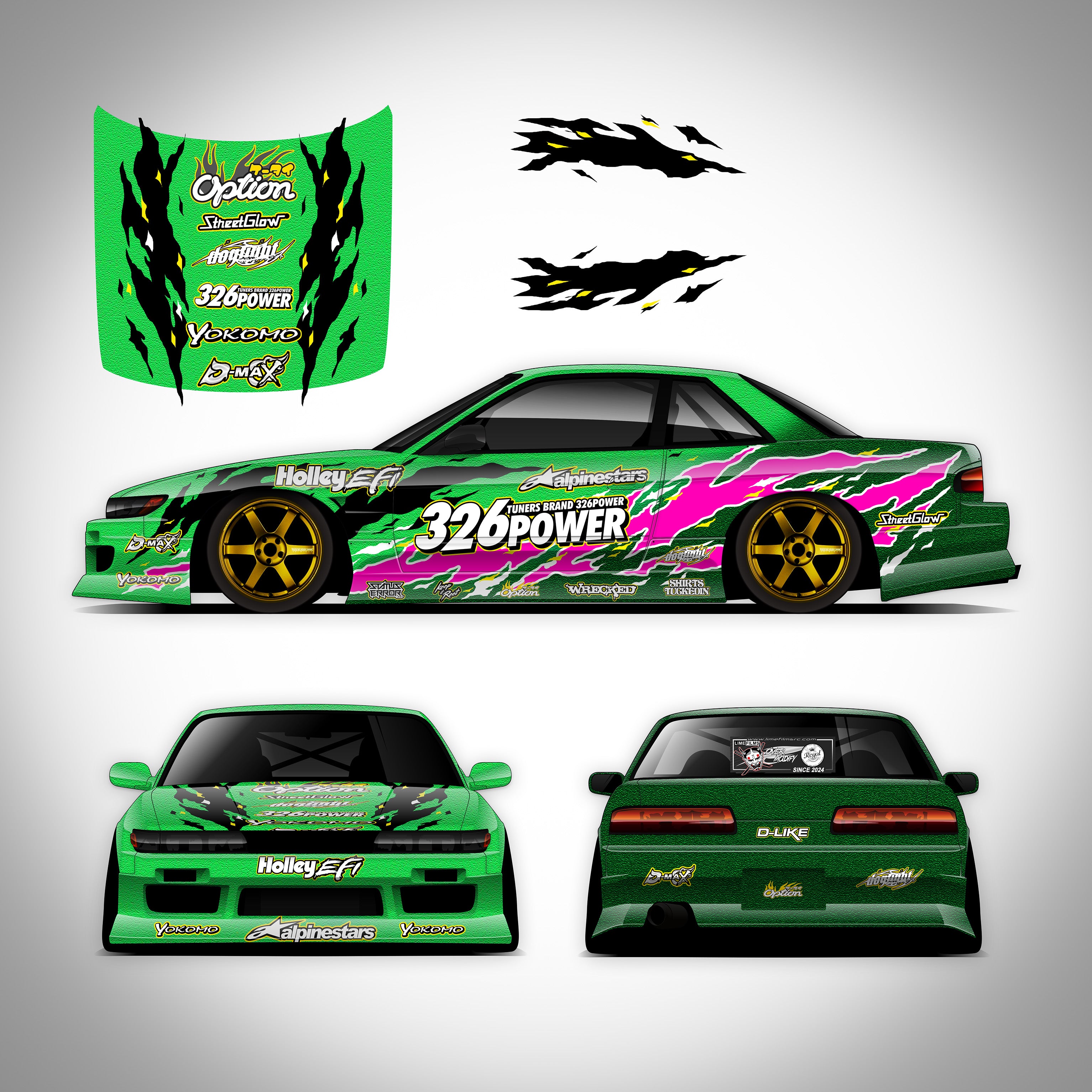 Pre-Cut RC Drift Decal Set Livery High Quality 1/10 Scale Models
