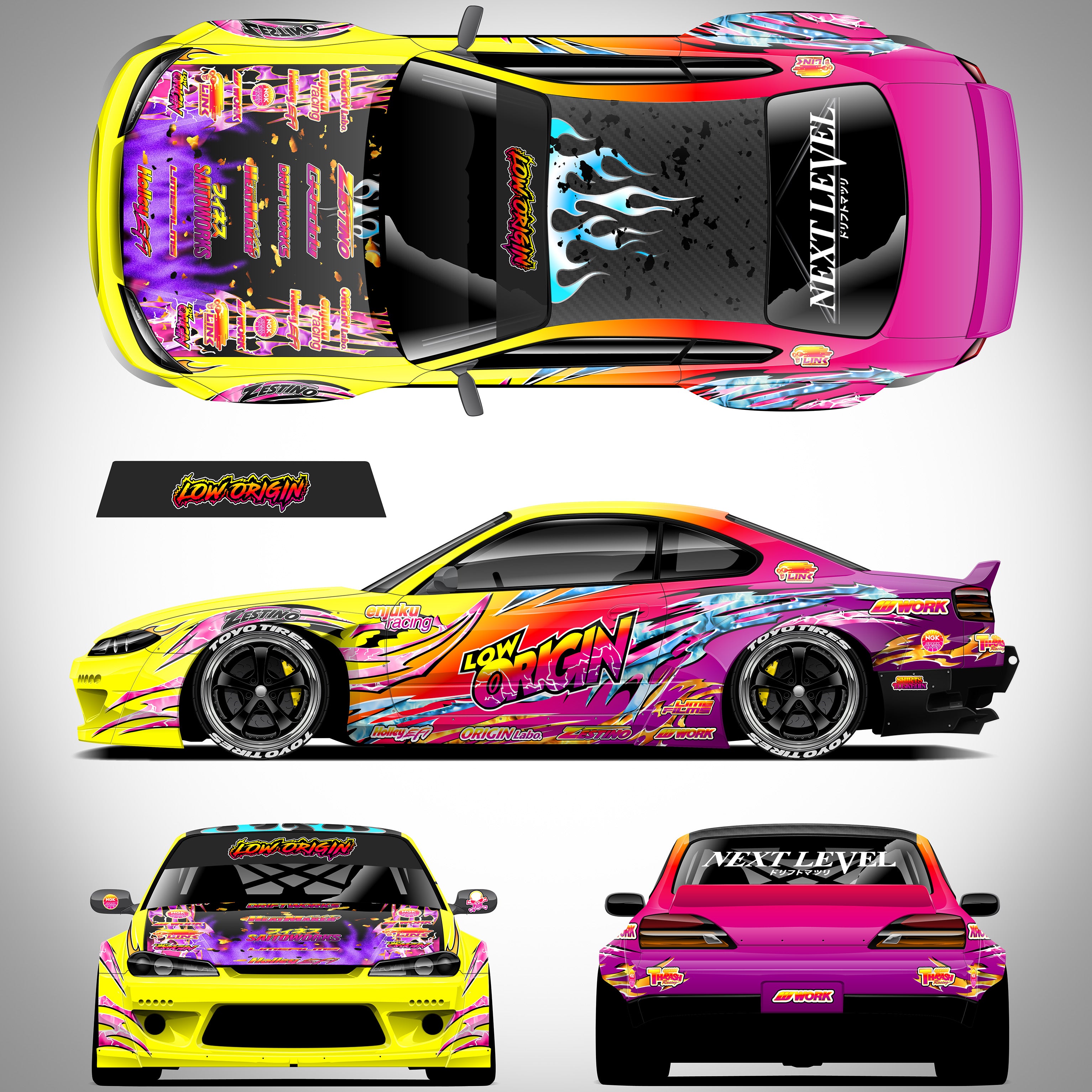 Pre-Cut RC Drift Decal Set Livery High Quality 1/10 Scale Models