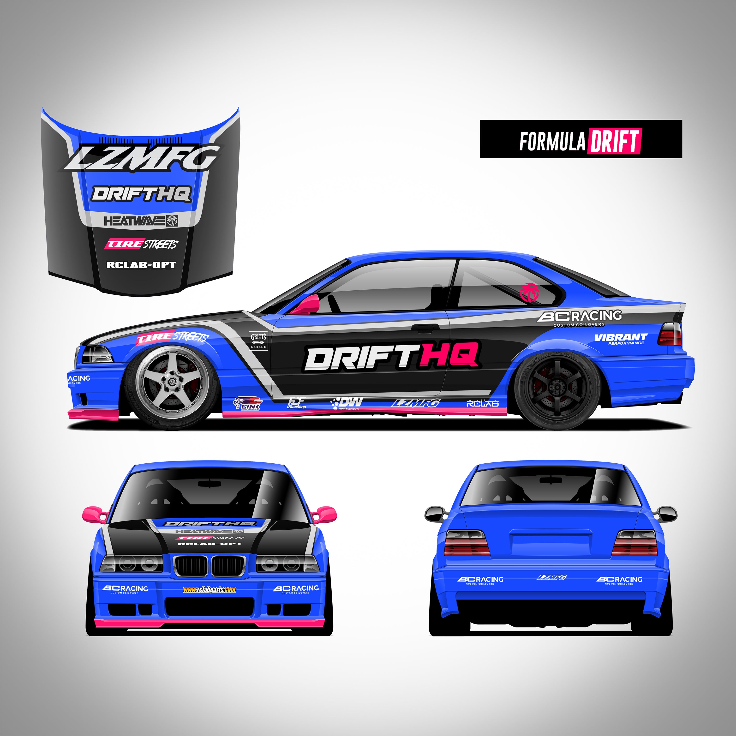 Pre-Cut RC Drift Decal Set Livery High Quality 1/10 Scale Models