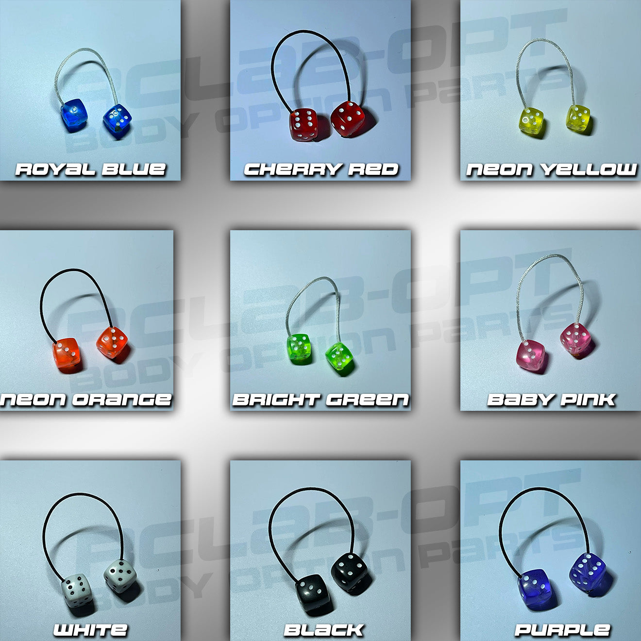 RCLAB-OPT 1:10 Scale Hanging Dices Multiple Colors