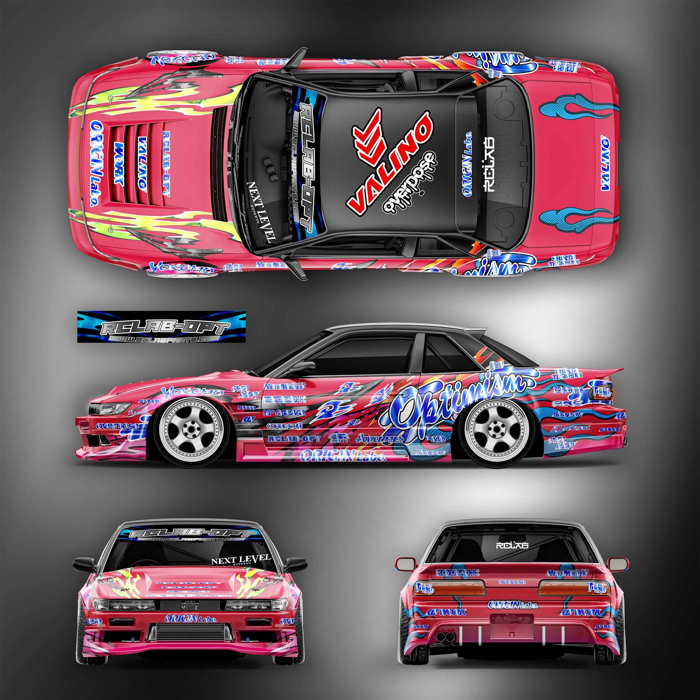 RC Car Livery - 2026 Animal Style Nissan Silvia S13 OriginLabo D1RC Optimism V1