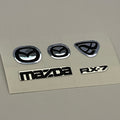 RC Scale Model Badges - 3D Decals with Chrome for 1:10 Mazda RX7 Set