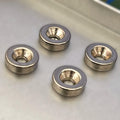 Mutual Attraction Magnets w/ Countersunk Hole (Super Strong) 8-pcs