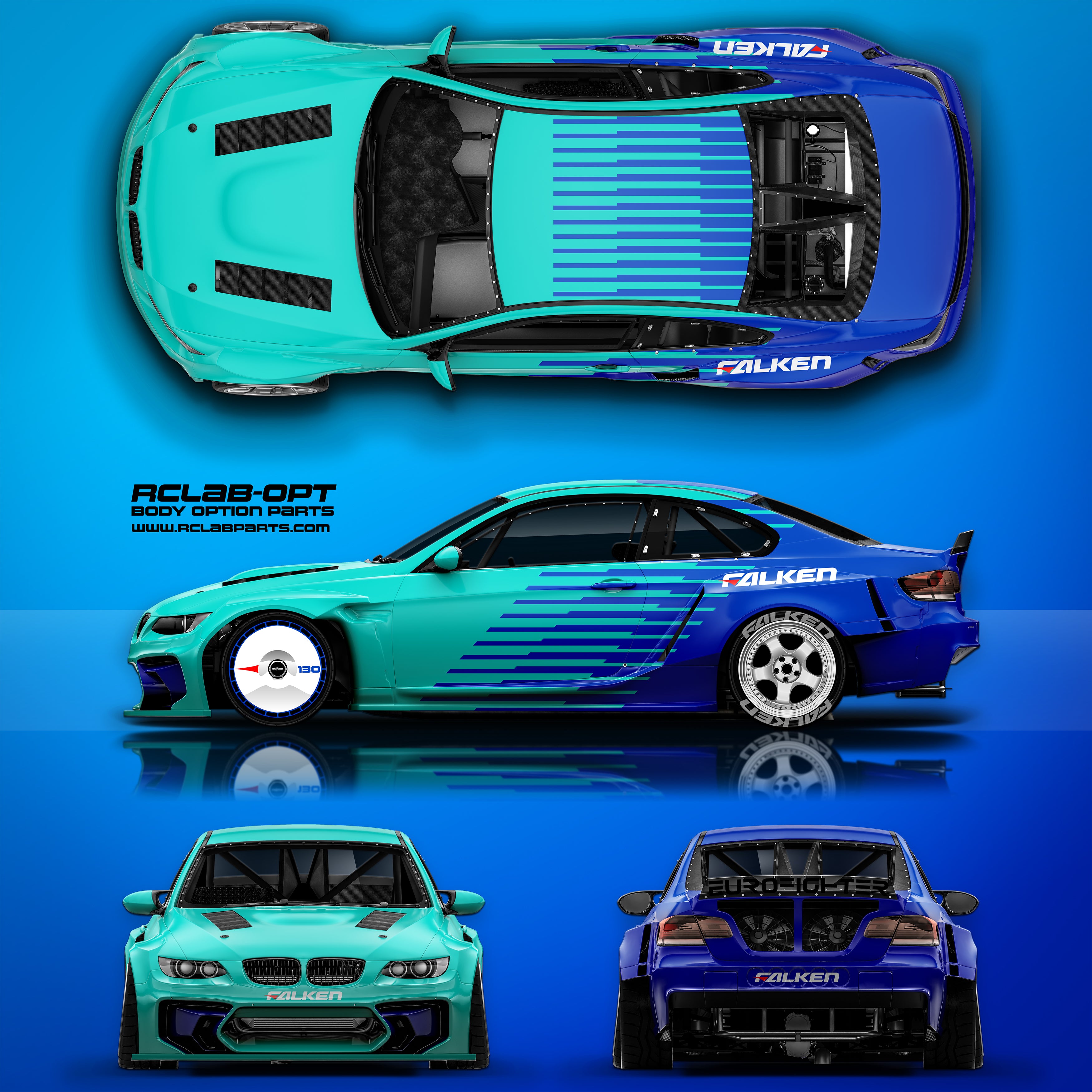 Vinyl Livery Maskings for Paint Jobs 1:10 Scale Falken