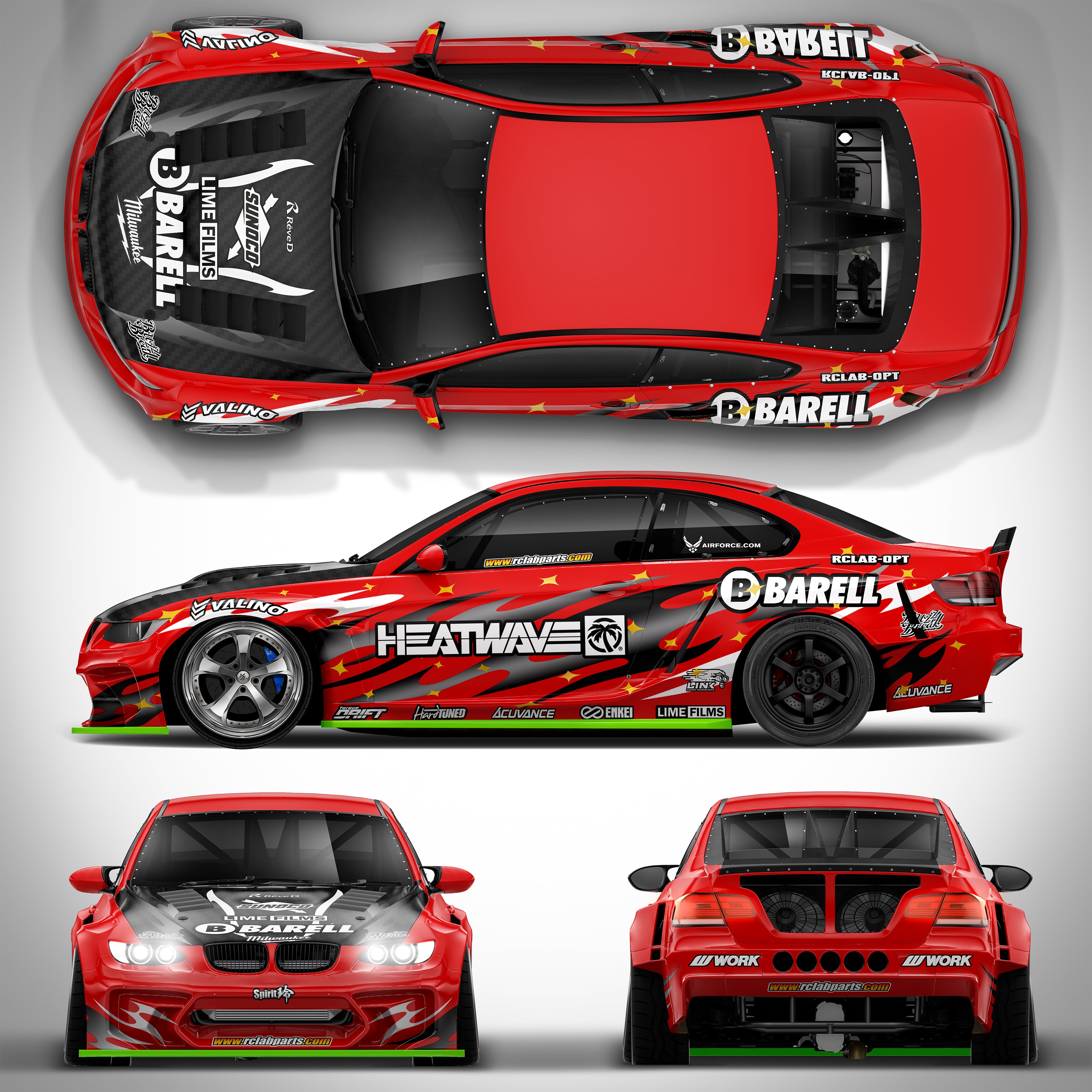 Pre-Cut RC Drift Decal Set Livery High Quality 1/10 Scale Models