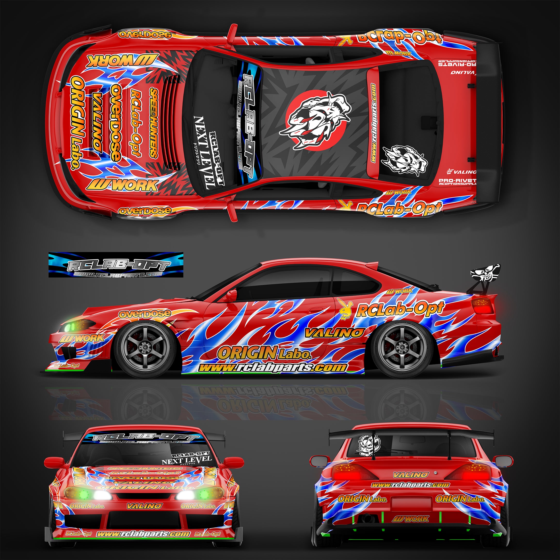 RC Car Livery - 2026 Animal Style Raijin Silvia S15 D1RC Teilen